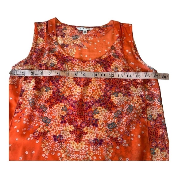 CAbi # 268 Merrow Edge‎ Orange Garden Floral Sleeveless Top in Size XS casual - Picture 7 of 14